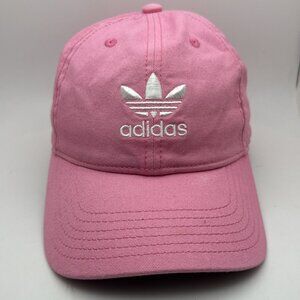 Women Adidas Trefoil OSFW Strapback Adjustable Hat Cap Golf Baseball Pink White